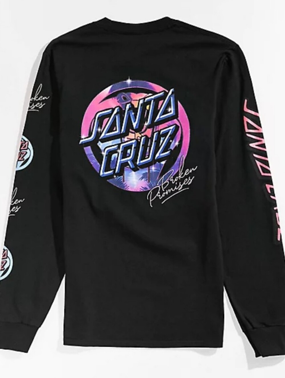 Broken Promises X Santa Cruz Womens Small Long Sleeve Black T-Shirt Retail $32